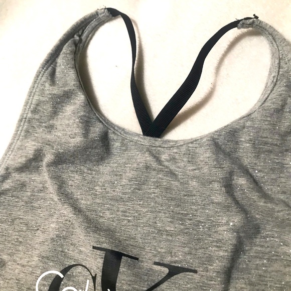 Calvin Klein Gray Sparkle Sports Bra - Picture 6 of 11